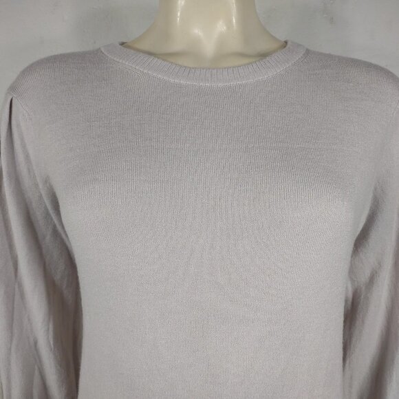 Magaschoni beige tan crew neck lightweight pullover sweater ladies Small - Picture 2 of 6